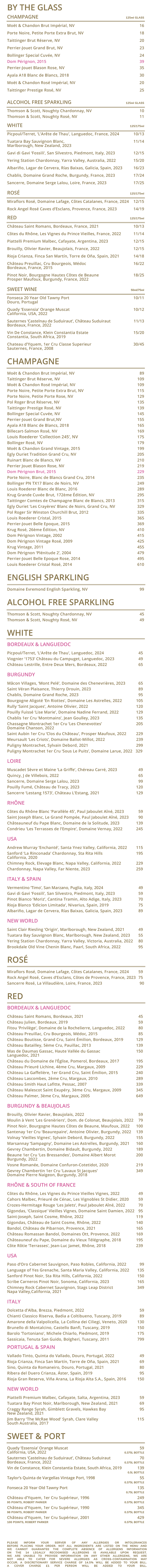 bob bob ricard restaurant soho fine wine and champagne list
