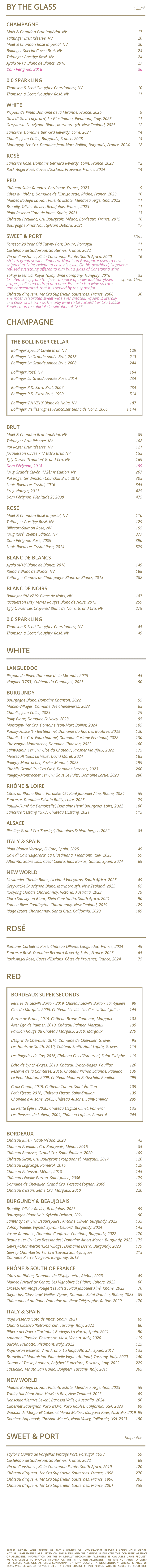 bob bob ricard restaurant soho fine wine and champagne list